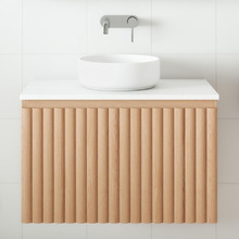 Rhea 800mm Fluted Wall Hung Single Vanity